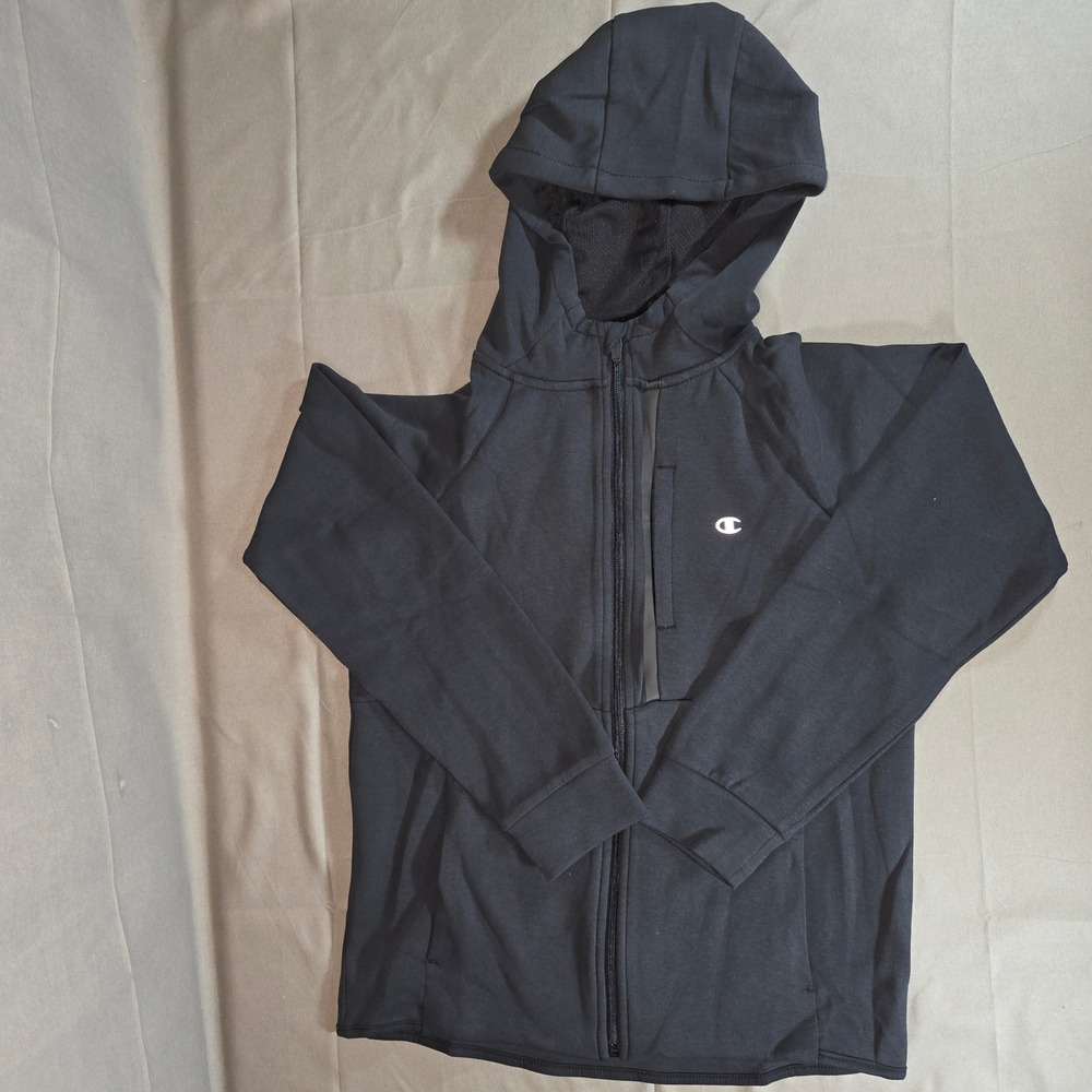Champion Boys Double Knit Zip Up Hoodie Black L 14/16 C935HD7005-BLK-L